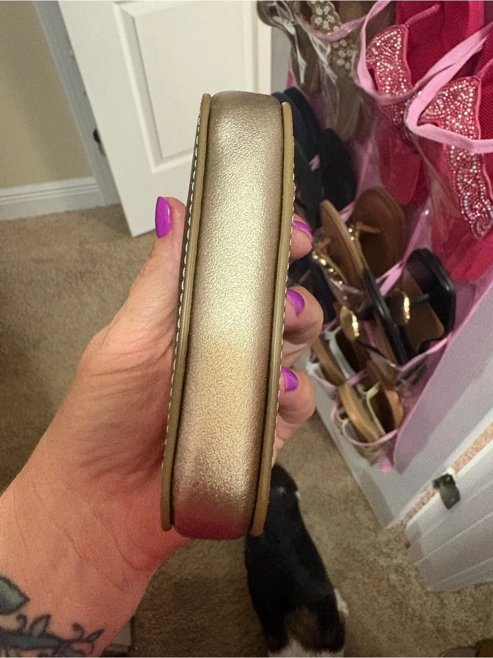 Coach Metallic Gold Zip Card Case - Picture 5 of 7